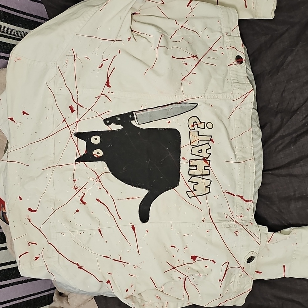 Hand Painted Stretch Denim Jacket